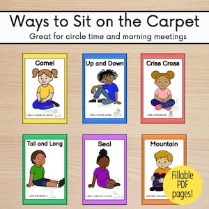 Carpet Time Visuals: Classroom Management Cards (Fillable PDF Download)