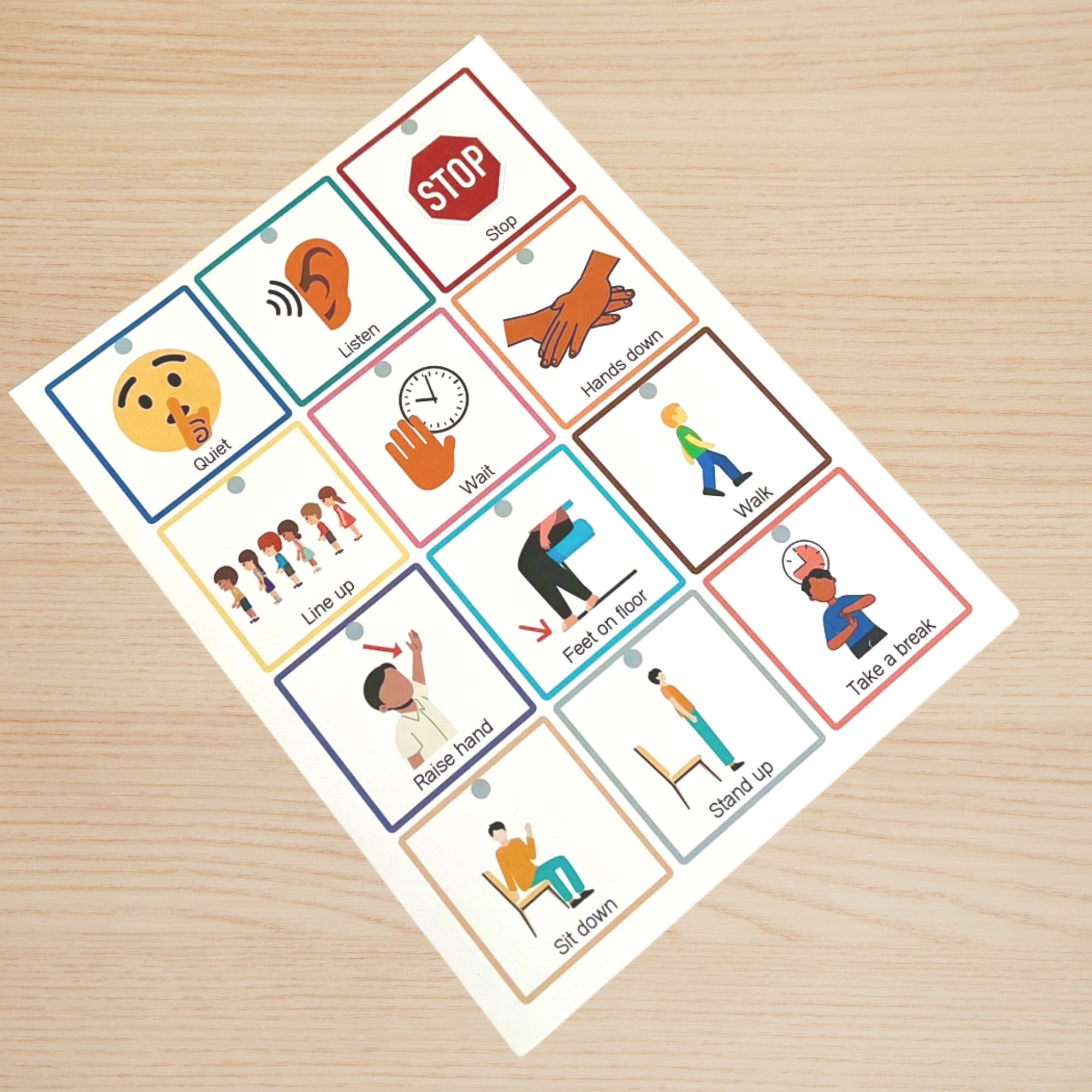 Behavior Cue Cards, Visual Cues for Kids, Printable Visual Behavior ...