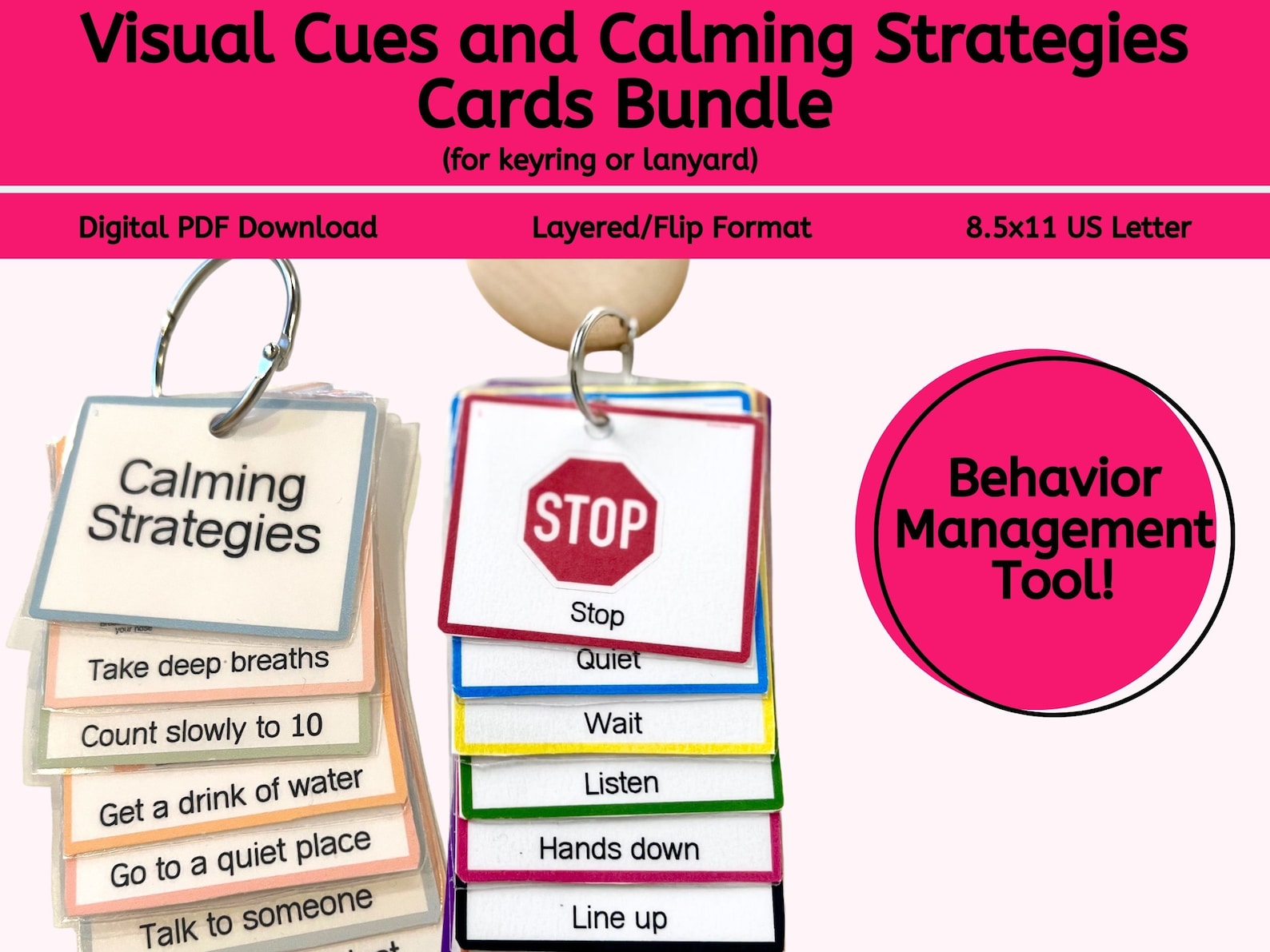 Printable Behavior Cue Cards Visual Cue Cards Calming - Etsy