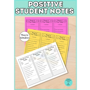 Entradas "Orgullosos de ti": Notas sobre comportamiento positivo (Descarga en PDF)