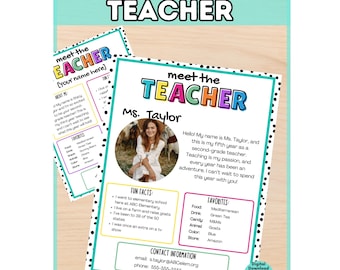 Editable Meet the Teacher Template: Canva, Google Slides, PowerPoint (Instant Download)