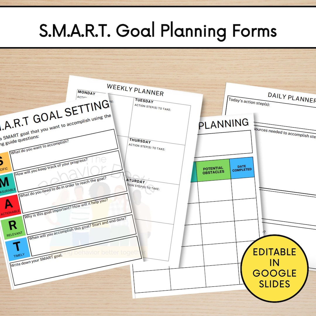 SMART Goals Sheet | SMART Goal Template | SMART Goal Planning Form ...