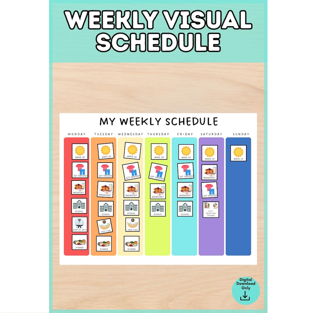 Kid's Visual Weekly Schedule: 400+ Icons, Autism & ADHD Friendly ...