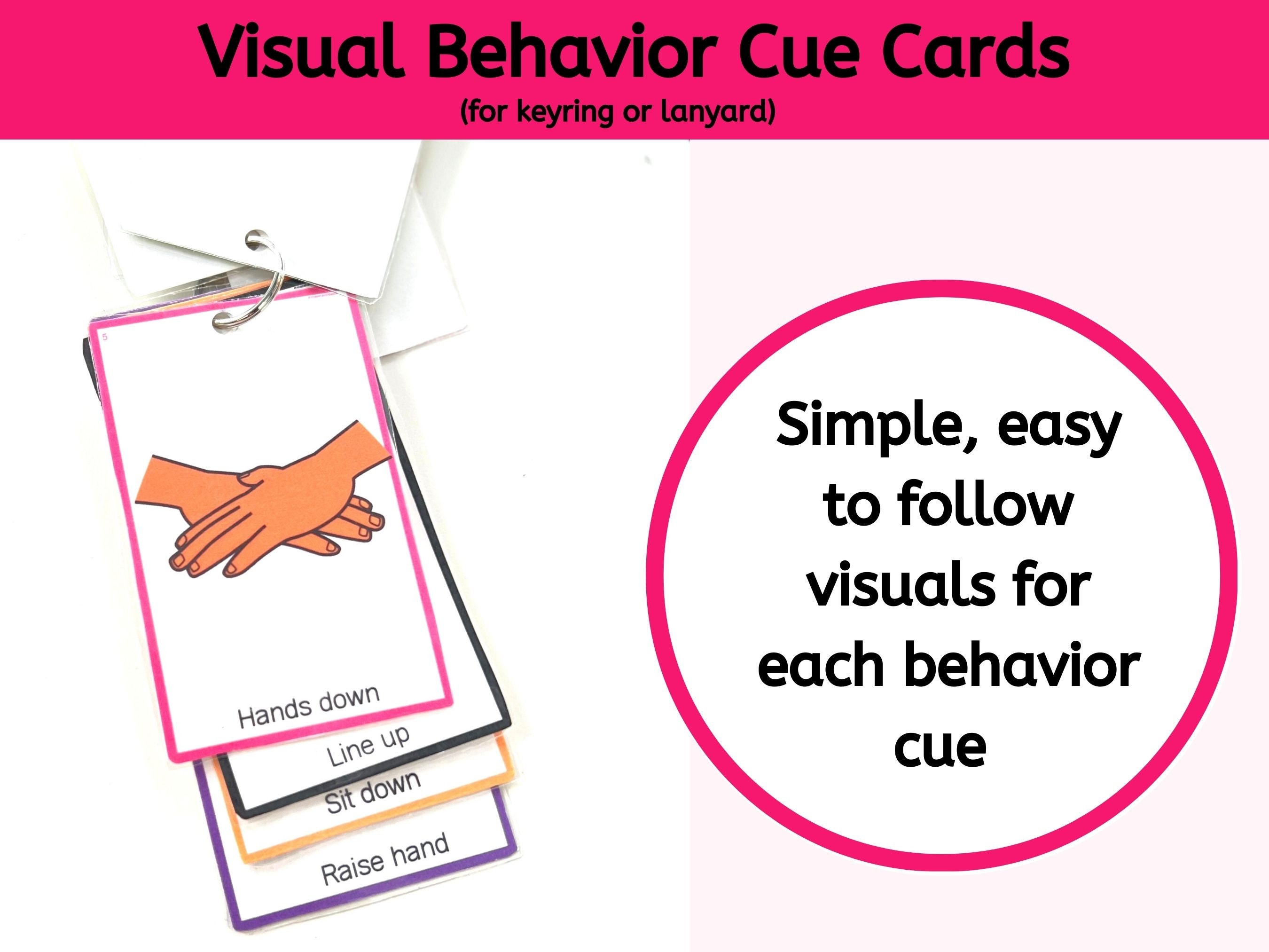 Printable Behavior Cue Cards Visual Cue Cards Calming Etsy UK