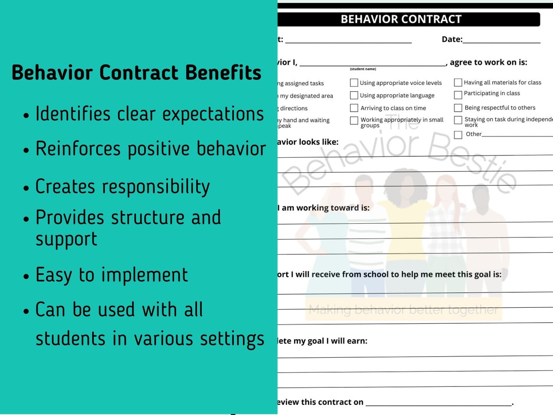 Behavior Contract Classroom Behavior Contract Child Etsy Behavior Contract Classroom Behavior Contract Child Etsy