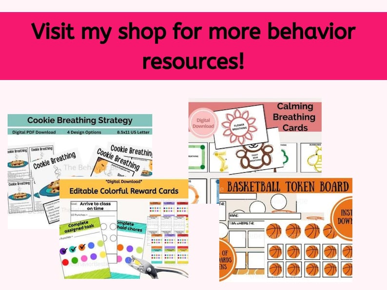 Printable Behavior Cue Cards Visual Cue Cards Calming - Etsy