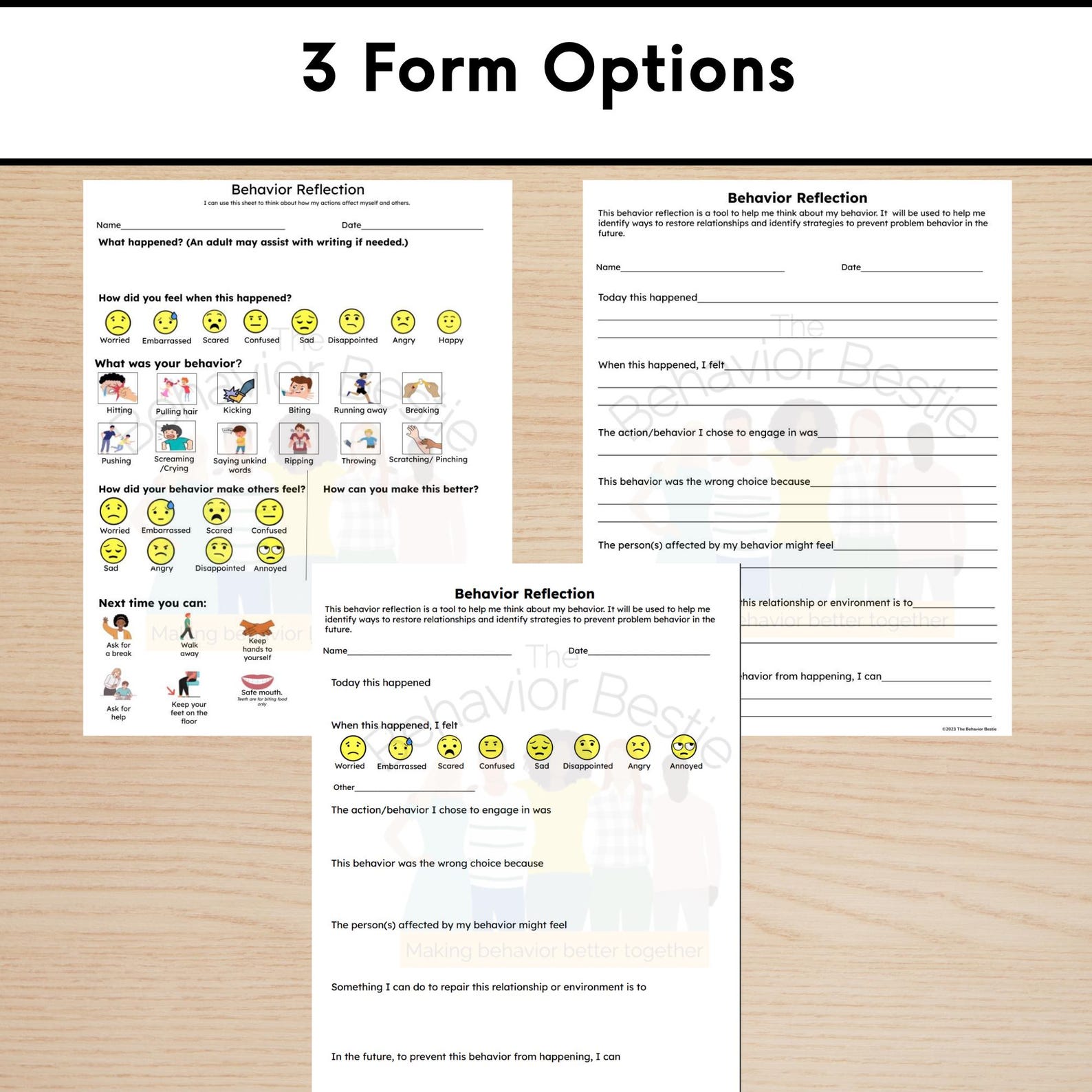 Elementary Behavior Reflection Sheets: Kid-friendly Think Sheet ...