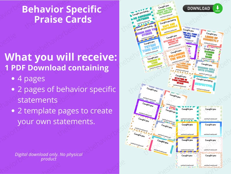 Students Praise Note Student Praise Cards: Positive Behavior Notes for Teachers (PDF) - Etsy