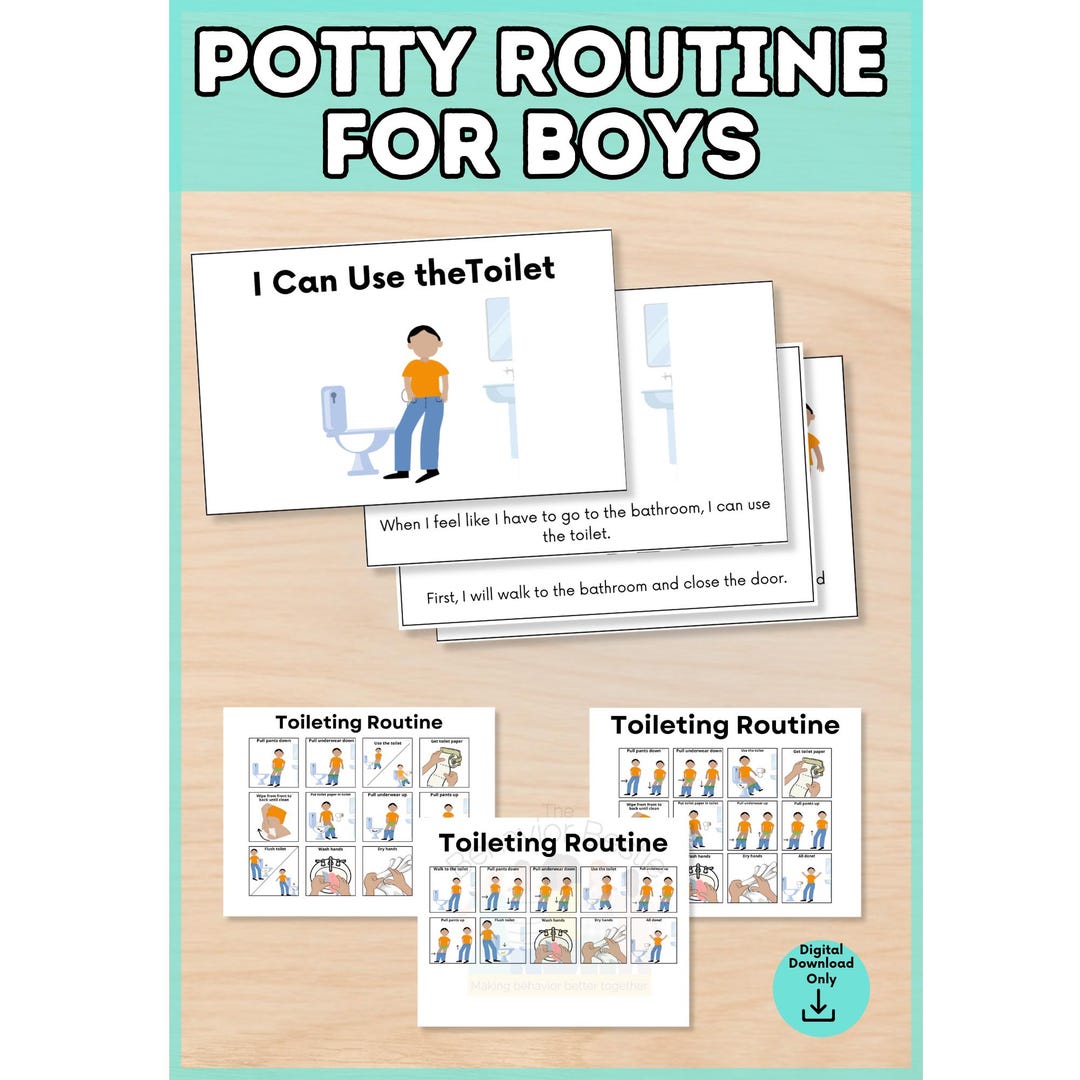 Potty Ritual Bathroom Visual Schedule: Potty Training Routine (digital Download) - Etsy