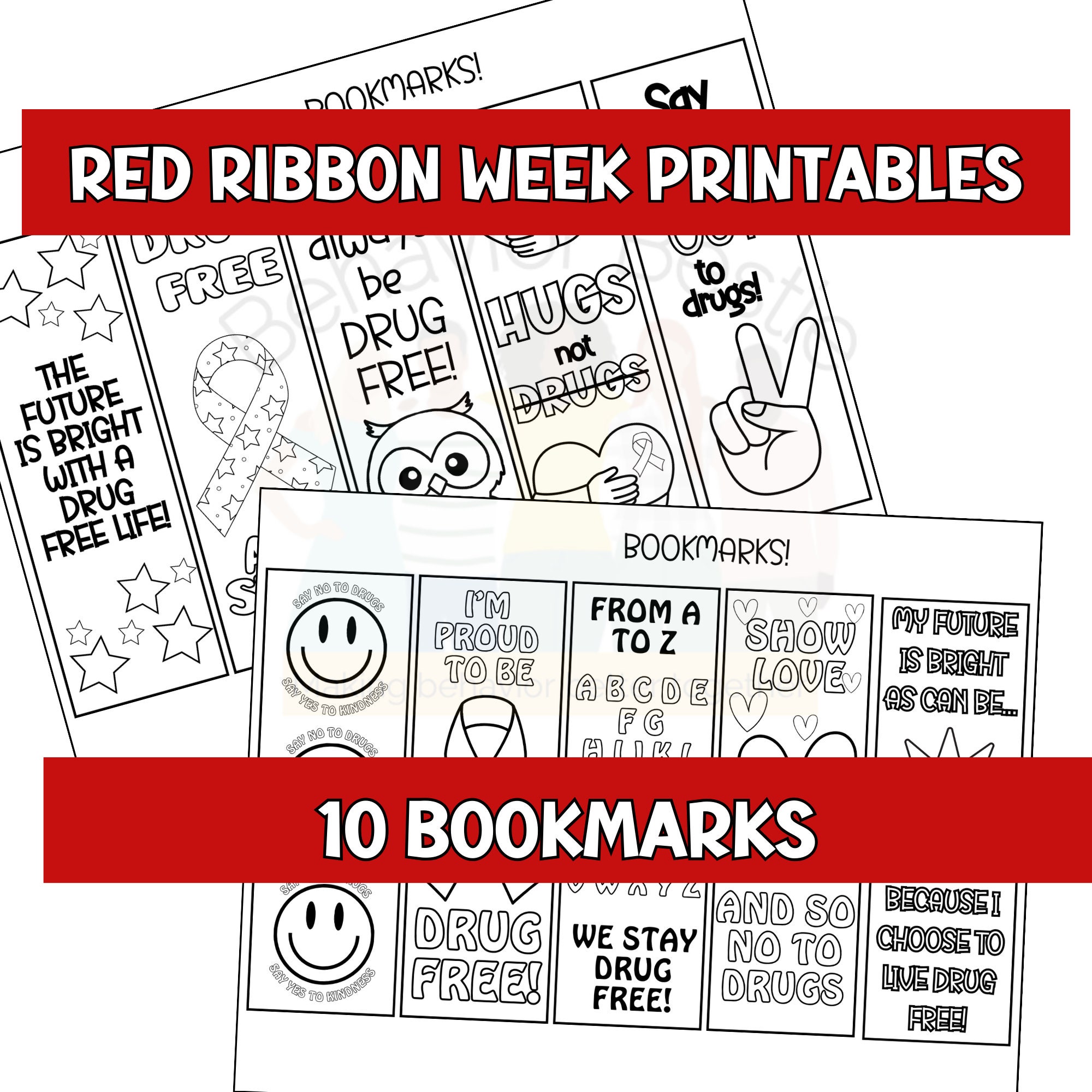 Red Ribbon Week Printables for Teachers Just Say No to Drugs - Etsy