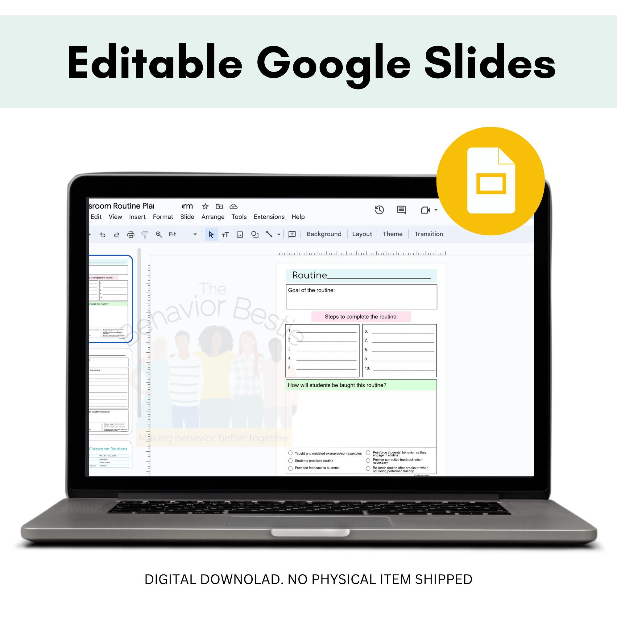 Classroom Routine Planning Form: Editable Templates (digital Download ...