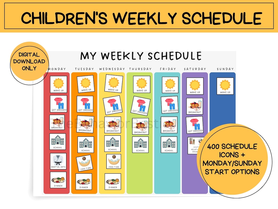 children-s-weekly-schedule-children-s-weekly-planner-visual-schedule-kid-s-planner-kid-s-schedule-autism-visual-schedule-adhd-etsy