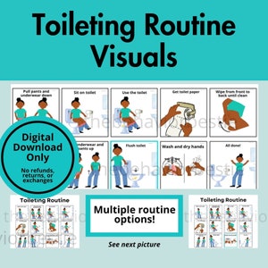 Girl Potty Training Visual: Toileting Routine Chart (Digital Download)