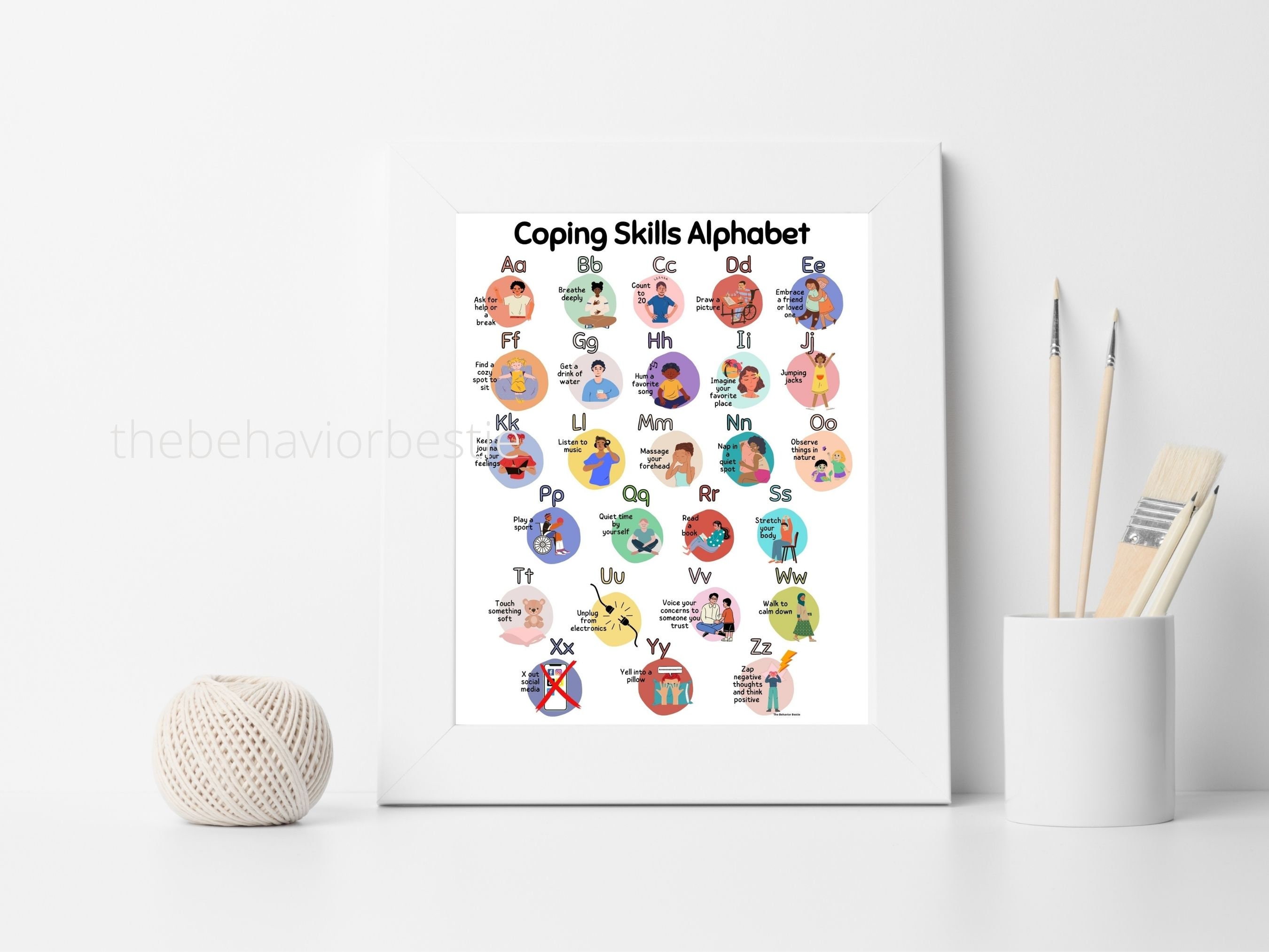 Coping Skills Alphabet Coping Skills Poster Self - Etsy Australia