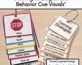 Printable Behavior Cue Cards: Calming Strategies, Classroom Management (PDF)