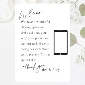 Wedding Signs - No phones | Custom Wedding | Digital Download | Canva