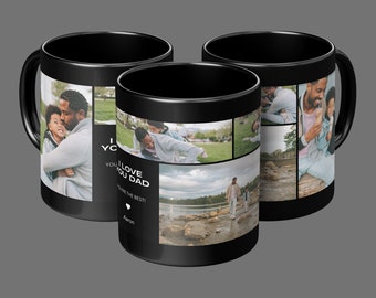 Custom Coffee Cup- 11oz / 15oz  Full Wrap Graphic Ceramic Mug with Color Accents