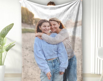 Custom Fleece Blankets- Sherpa or Fleece Personalized Throw with your Photo or Design/ Add Photo and Text Blankets