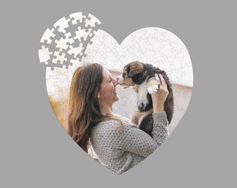 Heart Shaped Photo Puzzle, Custom Jigsaw (118 Piece)