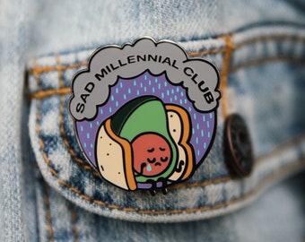 Sad Millennial Club - Mental Health Awareness Hard Enamel Pin