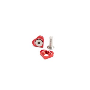 Heart Dress-Up Hardware for car License Plates or Engine Bay ( 2 washers/ 2 bolts)