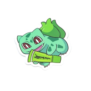 Autocollant en vinyle pour ami de poche Wasabi Cutie Grass Saur