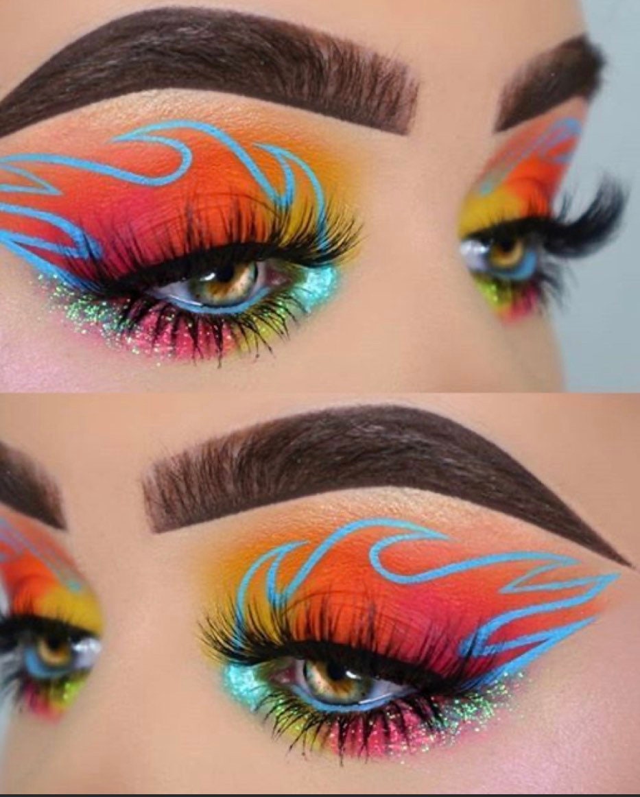 PRE ORDER Hot rod Flames Eye Makeup Festival Rave Halloween