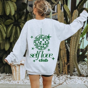 self love club sweatshirt, retro crewneck, oversized sweatshirt, y2k crewneck, teen crewnecks, retro sweatshirt, aesthetic sweatshirt