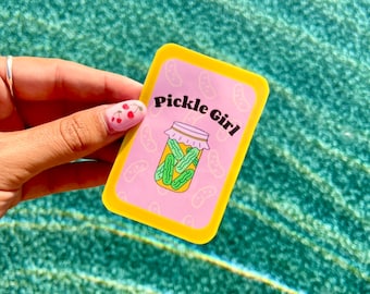 Pickle Girl Sticker, trendy sticker, indie stickers, funny stickers, gifts for her, laptop sticker, planner sticker, handmade stickers