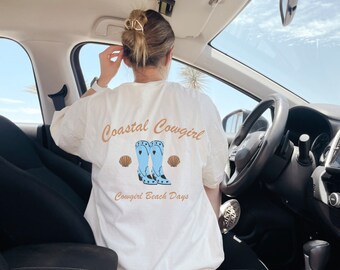 Coastal Cowgirl Shirt, Trendy Beach Shirt, Cowgirl Summer Aesthetic, Shirt for teens, Coconut Girl tee, Comfort t-shirt