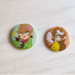 Dream and Wilbur Soot  // Dream SMP Inspired Button Pins