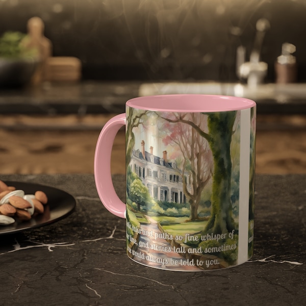 Old South Gift Mug Majestic Oaks And Paths So Fine Whisper of Another Time, beautiful historic graceful gift mug for her mama sister friend