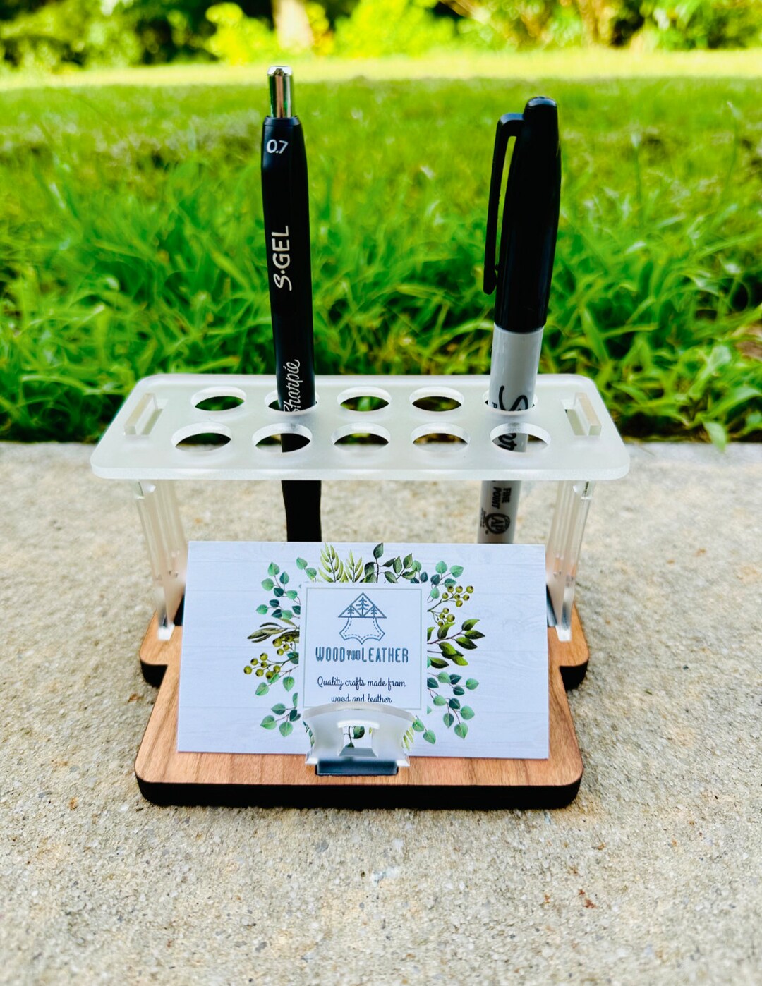 Desktop Upright Pen & Card Holder Etsy