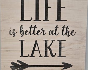 Life is better at the Lake Sign
