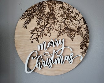 Raised Letter Merry Christmas Wall Hanging