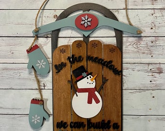 Snowman Sled Sign