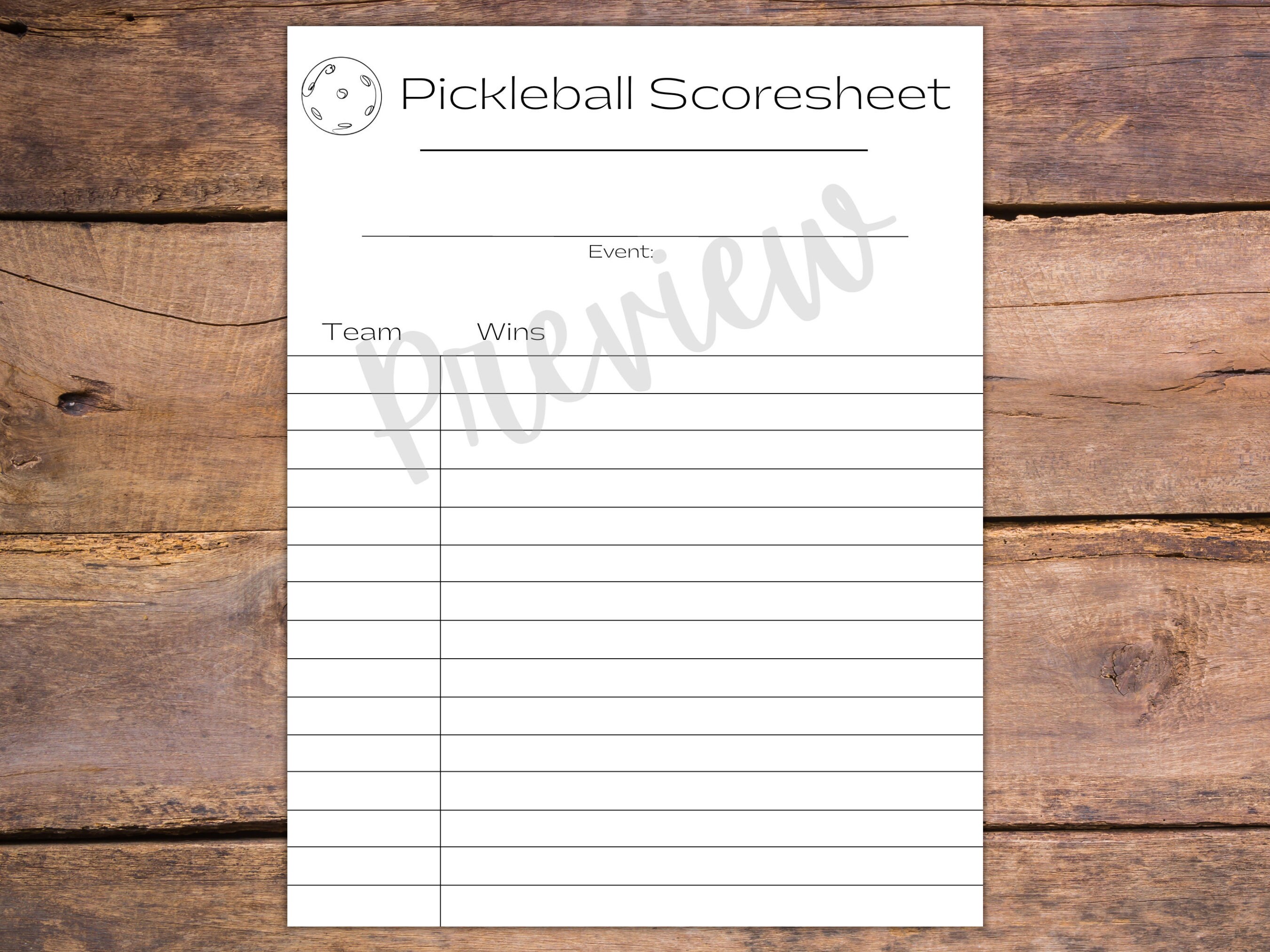 Pickleball Scorecard and Bracket Bundle With Tournament or Etsy Canada