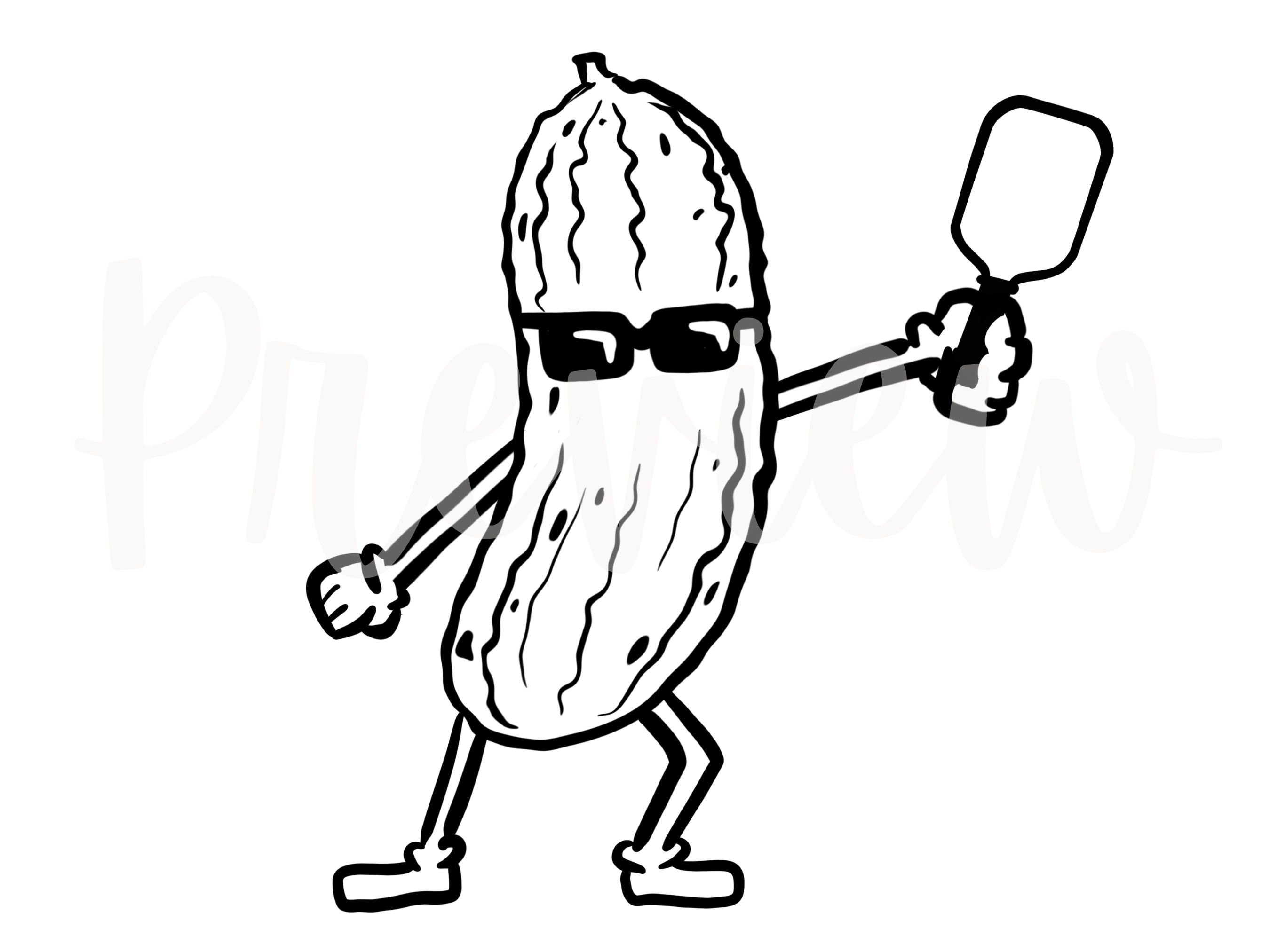 pickle-clip-art-with-pickleball-balls-and-paddle-for-commercial-use-png