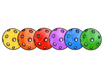 Grafika Pickleball Rainbow z 300 DPI i przezroczystym tłem Pickle Ball Clip Art