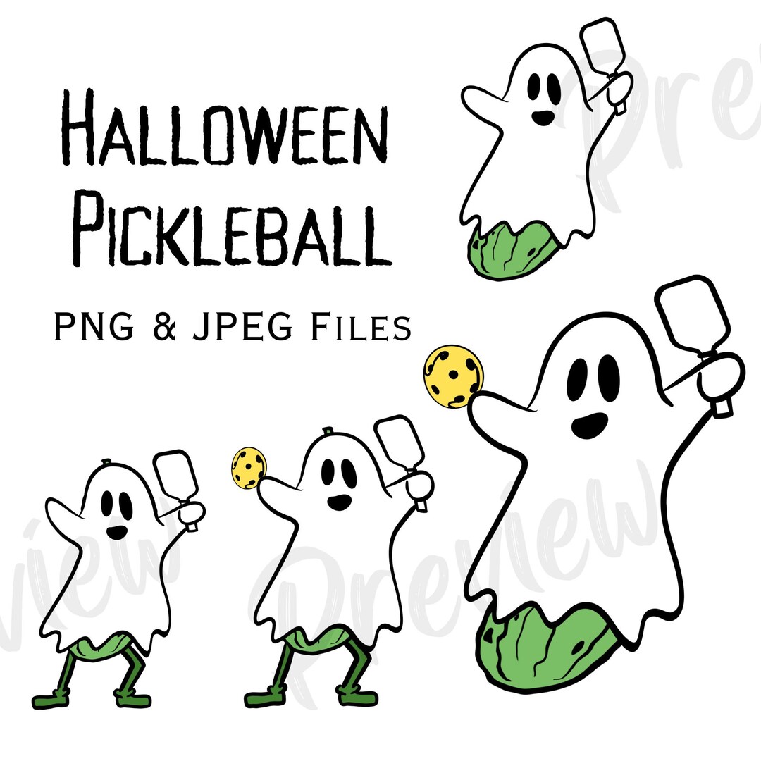 Funny Pickleball Clip Art for Halloween Designs Commercial Use PNG and