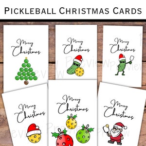 Edytowalny szablon kartek Pickleball z kartkami świątecznymi Pickleball dla graczy Pickleball w te Święta Edytuj na Canva lub wydrukuj