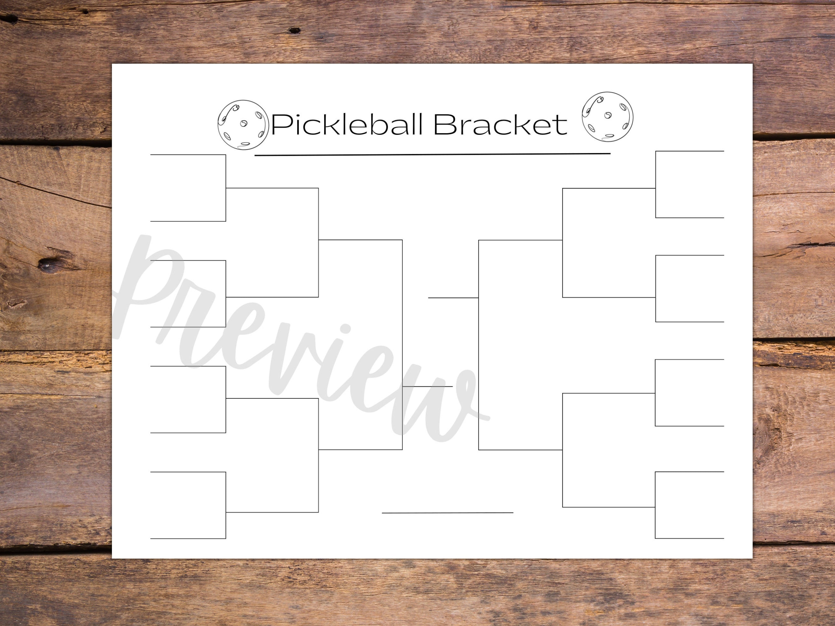 Pickleball Scorecard and Bracket Bundle With Tournament or Etsy Canada