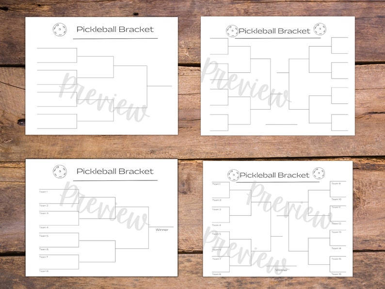 Pickleball Bracket Scoresheet and Award Bundle With Certificate for a