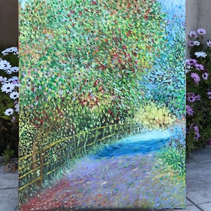 Original Impressionistic Oil Painting: Colorful Autumn Trees, 18x24 Unframed