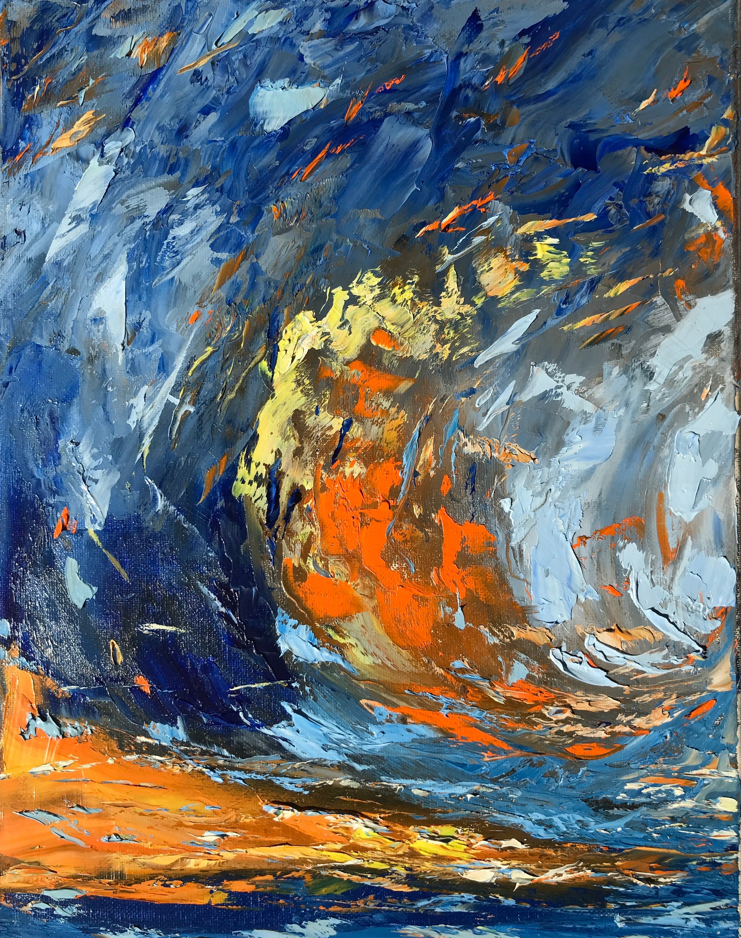 【P30号】good blue(call) 油絵 oil painting P30号】good blue(call) 油絵 oil painting