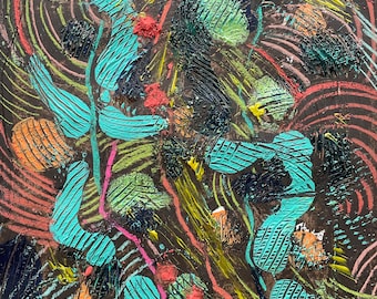 Original Abstract Painting: Mixed Media Art (9x12 in, Unframed)