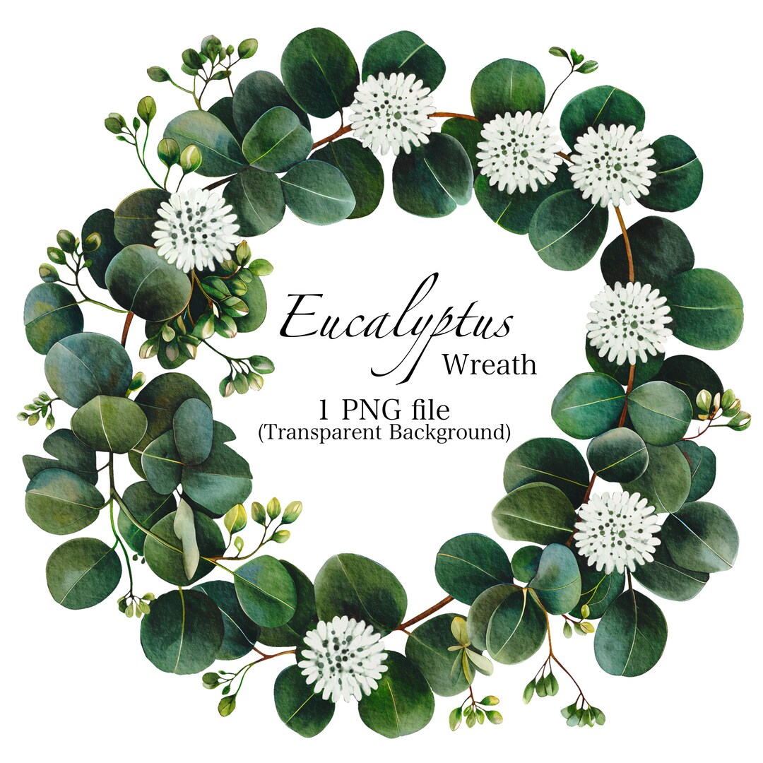Eucalyptus Wreath Clipart PNG Digital Download Mother’s Day Card ...