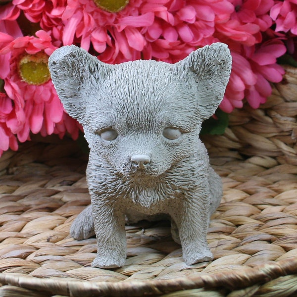 Concrete chihuahua garden  statue, garden, patio, deck and home decor, cement dog figurine