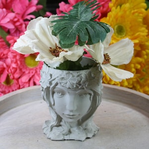 Goddess planter, concrete pot, succulent planter, garden decor