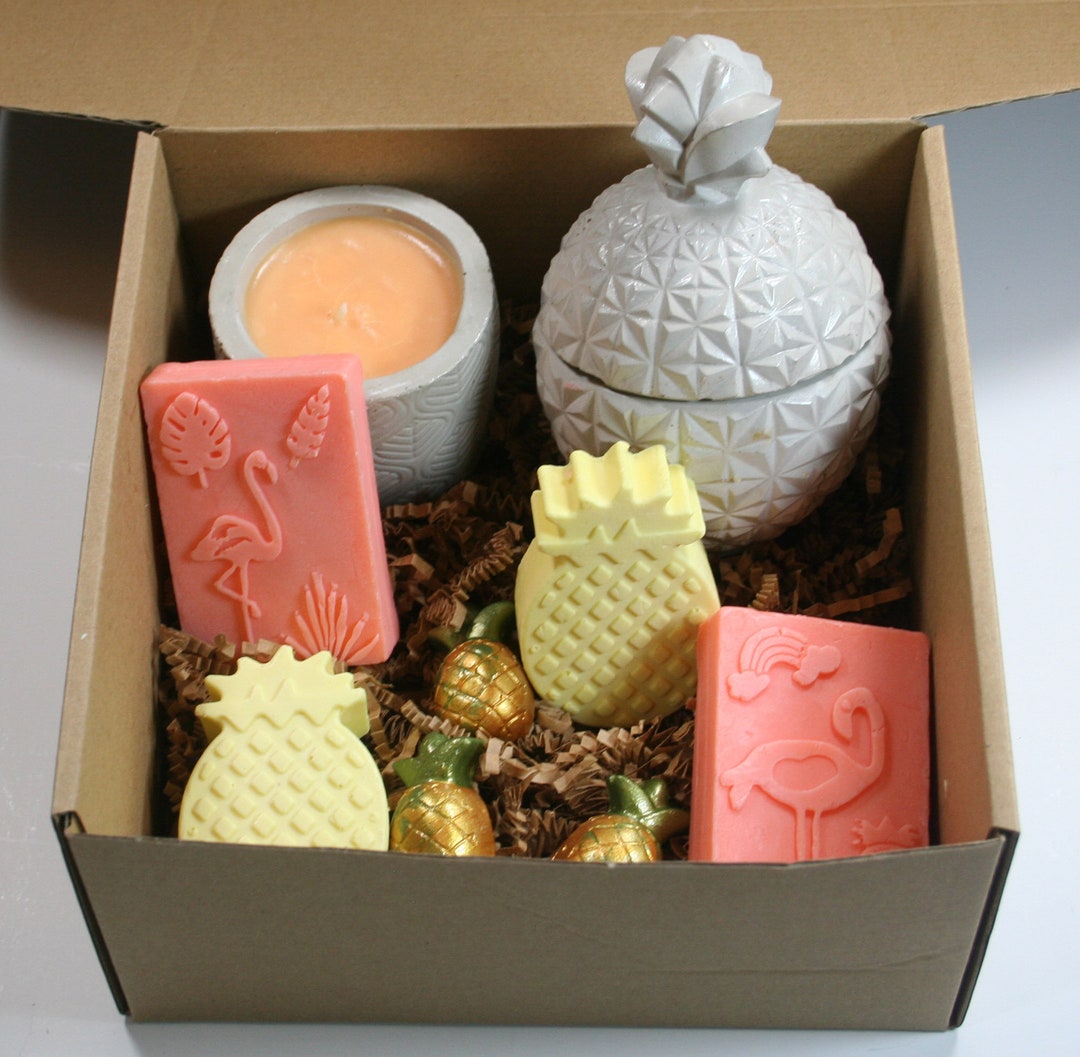Tropical Pineapple Gift Box Concrete Pineapple Concrete Etsy
